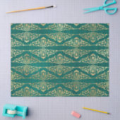 Goldene Friedhöfe und Filigreen auf grüner Dekoupa Seidenpapier (Basteln)