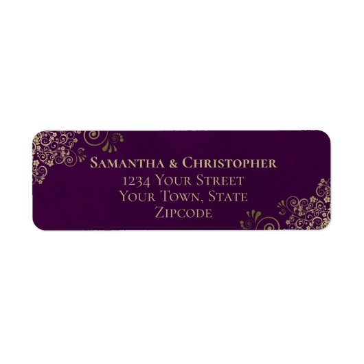 Goldene Frills auf Lila Hochzeitsfeier (Vorne)