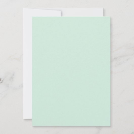 Goldene Frills & Mint Grüne Elegante Hochzeitsfeie Einladung (Rückseite)