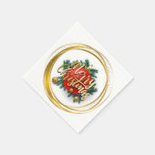 Goldene Frohe Weihnachten Papier Serviette (Ecke)