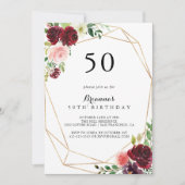 Goldene Frühlingsblüte 50. Geburtstagsparty Einladung (Vorderseite)
