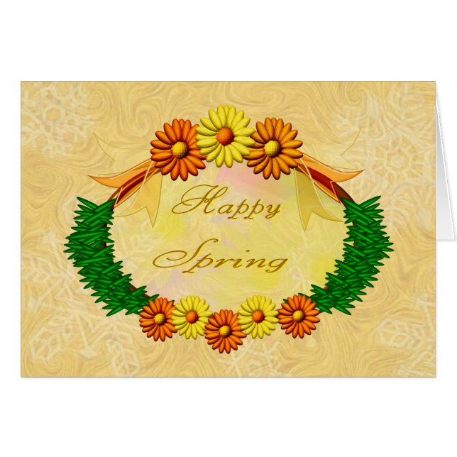 Goldene Frühlingskarte (Vorderseite (Horizontal))