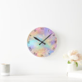 Goldene Frühlingssäule Runde Wanduhr (Zuhause)