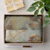 Goldene Frühlingsvögel 2 Seidenpapier (Geschenk)