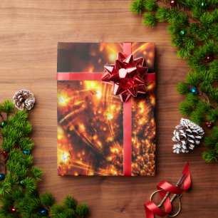 Goldene funkelnde Lichter Geschenkpapier