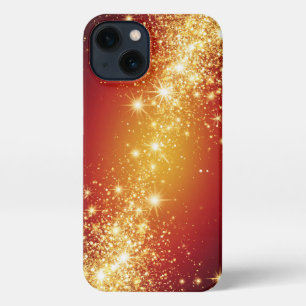Goldene funkelnde Sterne iPhone 13 Hülle