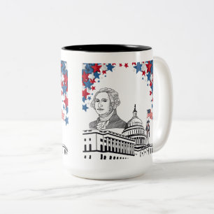 Goldene Funken des Juli schwarz & weiß Zweifarbige Tasse