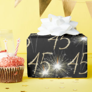 Goldene Funken für den 45. Geburtstag Geschenkpapier