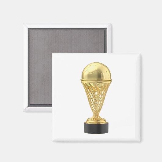 Goldene Fußballtrophäe Magnet (Vorderseite/Rückseite)