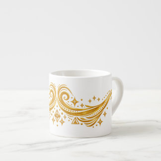 Goldene galaktische Schwünge und Sterne Espressotasse