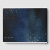 Goldene Galaxie Einladung zur Hochzeit Gästebuch (Rückseite)