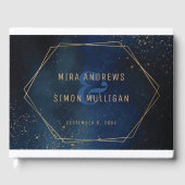 Goldene Galaxie Einladung zur Hochzeit Gästebuch (Vorderseite)