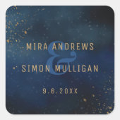 Goldene Galaxie Quadratischer Aufkleber (Vorderseite)