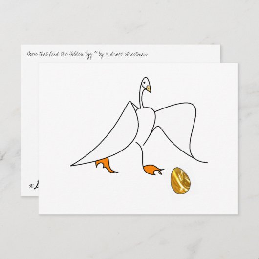 Goldene Gans Postkarte (Vorne/Hinten)