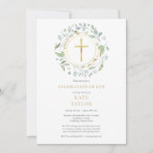 Goldene Garland-Feier zum Foto Leben Einladung (Vorderseite)