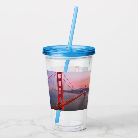 Goldene Gartbrücke Acryltrinkbecher (Rückseite)