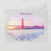 Goldene Gartbrücke Aquarellbahn Postkarte (Vorderseite)