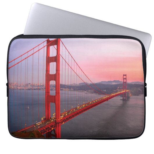 Goldene Gartbrücke Laptopschutzhülle (Vorderseite)