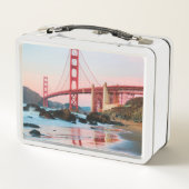 Goldene Gartbrücke Metall Brotdose (Rückseite)