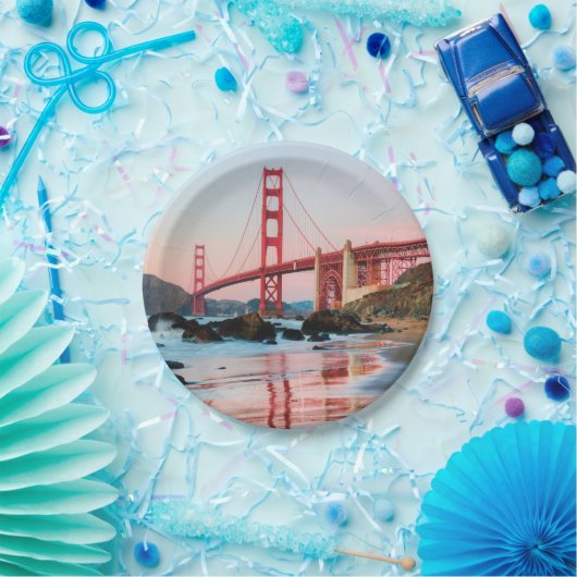 Goldene Gartbrücke Pappteller (Party)