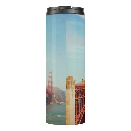 Goldene Gartbrücke Thermosbecher (Rückseite)