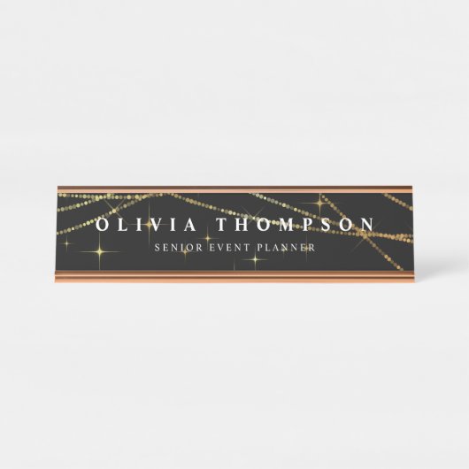 Goldene Gartenanlage Schreibtischnamensplakette (Vorderseite )