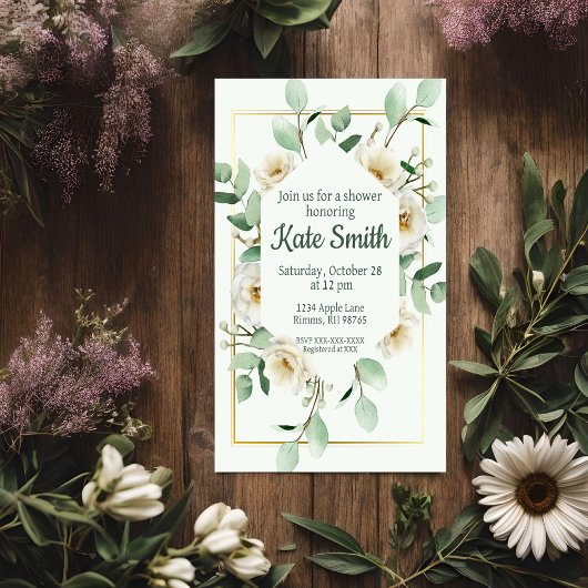 Goldene Gartendusche Einladung