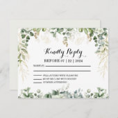 Goldene Gartengala: UAWG zu unserem Botanischen Ga RSVP Karte (Vorne/Hinten)