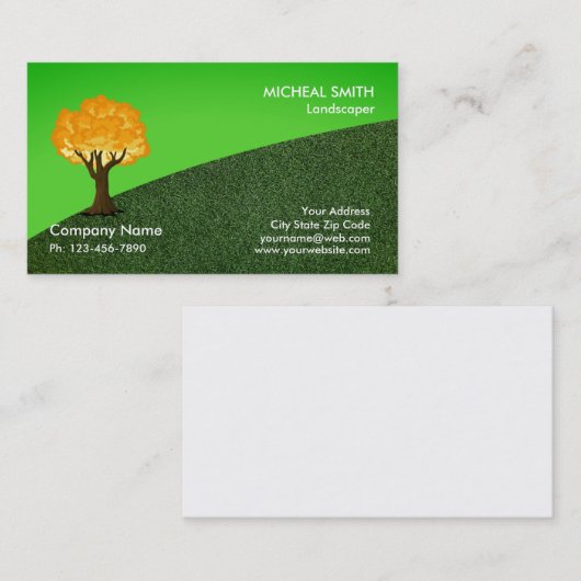 Goldene Gartengärten Pflege und Landschaft Visitenkarte (Vorne/Hinten)