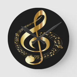 Goldene Gclef Wanduhr