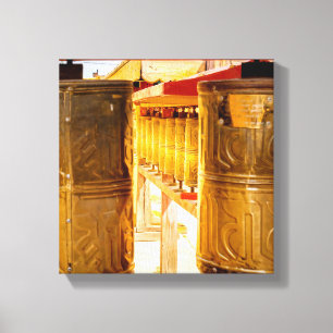 Goldene Gebetsmühlen Leinwanddruck