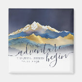 Goldene Gebirge im Wasser retten das Datum Magnet (Vorne)