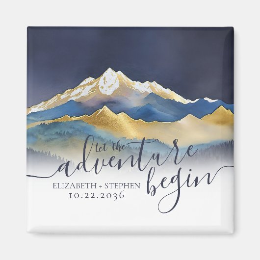 Goldene Gebirge im Wasser retten das Datum Magnet (Vorne)