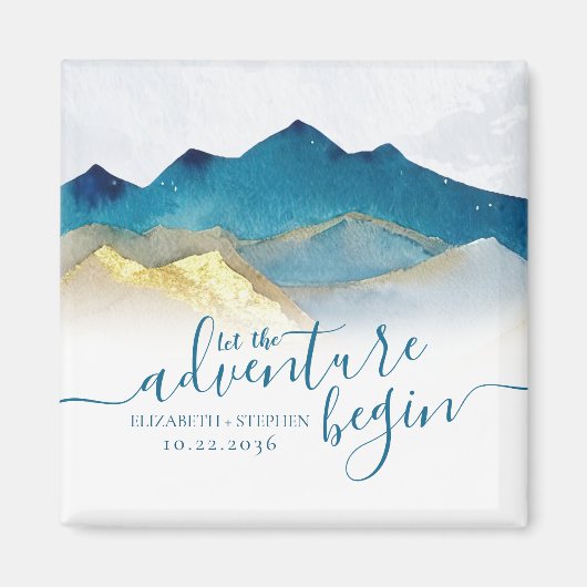 Goldene Gebirge im Wasser retten das Datum Magnet (Vorne)