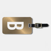 Goldene gebürstete metallische Monogramm-Initiale Gepäckanhänger (Vorderseite horizontal)