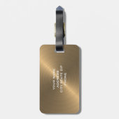 Goldene gebürstete metallische Monogramm-Initialen Gepäckanhänger (Rückseite vertikal)