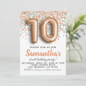 Goldene Geburtstagsfeier der 10. Rose Einladung (Stehend Vorderseite)