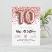 Goldene Geburtstagsfeier der 10. Rose Einladung (Stehend Vorderseite)