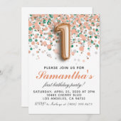 Goldene Geburtstagsfeier der 1. Rose Einladung (Vorne/Hinten)