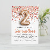 Goldene Geburtstagsfeier der 2. Rose Einladung (Stehend Vorderseite)