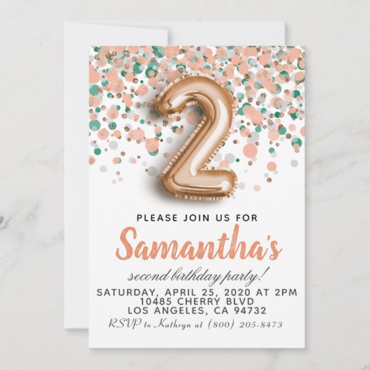 Goldene Geburtstagsfeier der 2. Rose Einladung (Vorderseite)