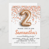 Goldene Geburtstagsfeier der 2. Rose Einladung (Vorne/Hinten)