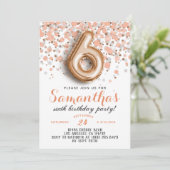 Goldene Geburtstagsfeier der 6. Rose Einladung (Stehend Vorderseite)