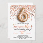 Goldene Geburtstagsfeier der 6. Rose Einladung (Vorne/Hinten)