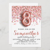 Goldene Geburtstagsfeier der 8. Rose Einladung (Vorne/Hinten)