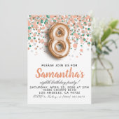 Goldene Geburtstagsfeier der 8. Rose Einladung (Stehend Vorderseite)
