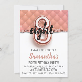 Goldene Geburtstagsfeier der 8. Rose Einladung