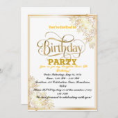 Goldene Geburtstagsfeier! Einladung (Vorne/Hinten)