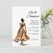 Goldene Geburtstagspartei Einladung (Stehend Vorderseite)