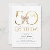 Goldene Geburtstagsparty 50. Geburtstagsparty Einladung (Vorderseite)